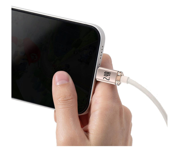 Baseus Kabel Lightning - USB-A Crystal Shine 2.4A 1.2m (różowy) - 1245563 - zdjęcie 4